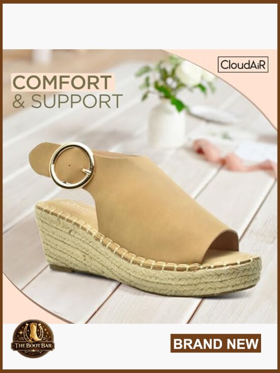 Ivory Espadrille Platform Sandals - All Shoes | Red Dress Women\'s Espadrille Wedge Sandals Platform Slip On with Buckle